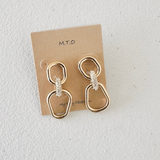 Dangle Metal Earrings with Pave Link