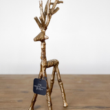 Gold Aluminum Standing Reindeer