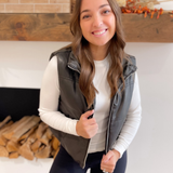 Leather Puffer Vest (2 colors)