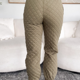 Sienna Quilted Olive Jogger Pants