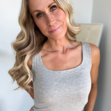 Double Lined Tank Top-Heather Grey