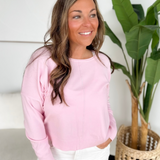 Pink Soft Knit Boxy Sweater