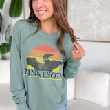 Minnesota Loon Sunset Long Sleeve Top