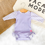 Lavender Heart Long Sleeve One Piece