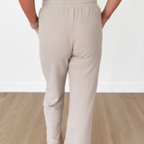 Taupe Elastic Waistband Knit Pants