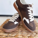 Brown & Espresso Contrast Lace Up Sneakers