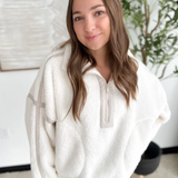 Sherpa Mock Neck Quarter Zip Pullover