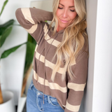 Nina Striped Hooded Pullover