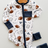 Touchdown Time Navy Romper