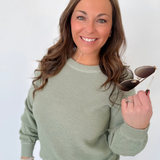 Ribbed Sage Long Sleeve Sweater
