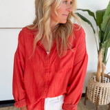Scarlet Soft Linen Button Down Shirt