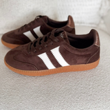 Chocolate Suede Lace Up Sneakers