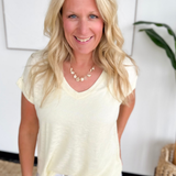 Light Yellow Everyday V-Neck Tee