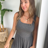 Charcoal High Waist Tank Romper