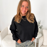 Black Soft Knit Relaxed Fit Sweater