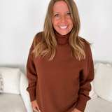Bronze Mock Neck Pullover