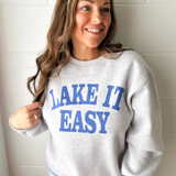 Lake It Easy Grey Crewneck