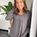 Cassidy Charcoal Long Sleeve Top