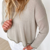 Lightweight Dusty Sage Knit Pullover