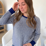 Navy & Ivory Pinstripe Knit Sweater