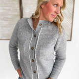 Mock Neck Sherpa Lined Button Cardigan (2 colors)