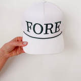 White FORE Golf Hat