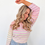 Rainbow Striped Knit Sweater