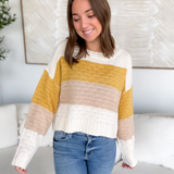 Jade Taupe/Mustard Knit Sweater