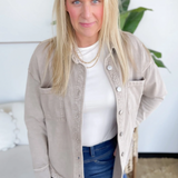 Oversized Soft Denim Button Up Jacket (2 Colors)