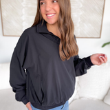 Bailey 3/4 Zip Black Pullover