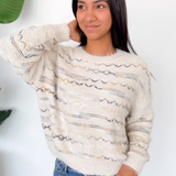 Melody Textured Ivory Sweater