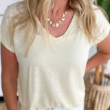 Light Yellow Everyday V-Neck Tee