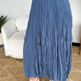 Sky Blue Crinkle Maxi Skirt
