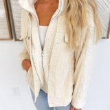 Corduroy/Sherpa Zip Up Jacket (2 Colors)