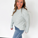 Seam Detail Crewneck Knit Sweater (2 Colors)