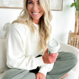 Ivory Fuzzy Knit Sweater