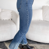 Angie High Rise Vintage Crop Flare Just Black Denim Jeans