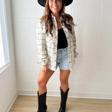 Suede Shoulder & Elbow Patch Button Down Shirt