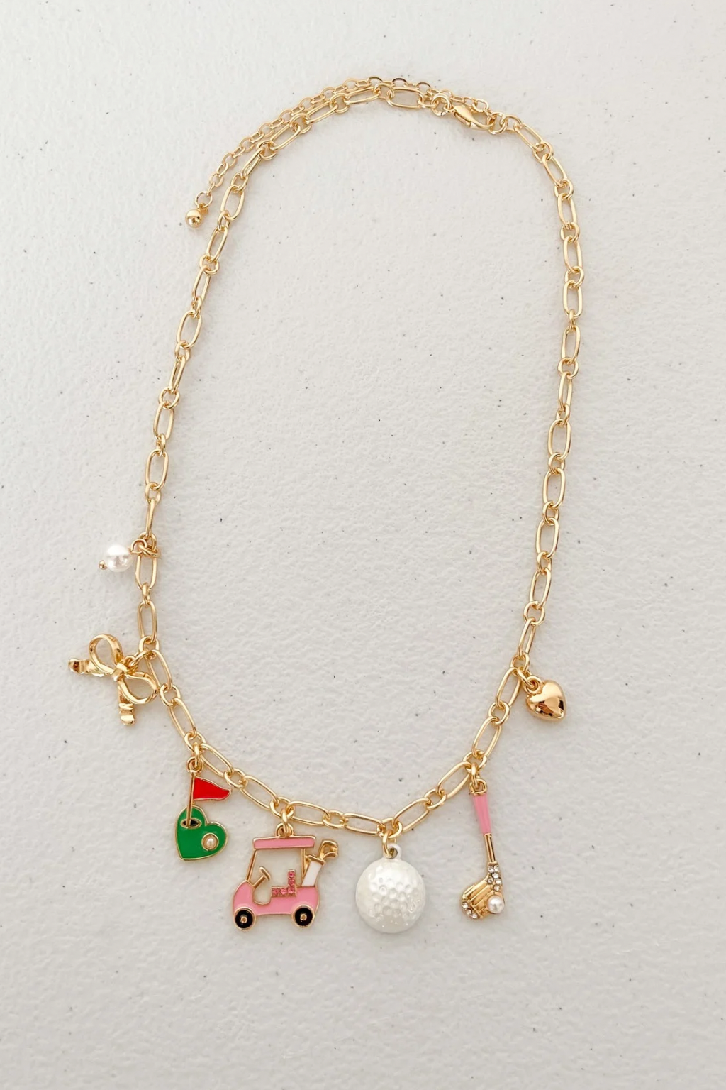 Golf Girl Gold Charm Necklace