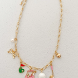 Golf Girl Gold Charm Necklace