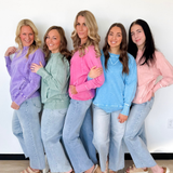 Lightweight Acid Wash Pullover-Teal