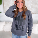 MN 1858 Charcoal Crewneck