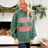 Merry & Bright Green Crewneck