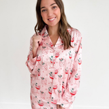Christmas Cocktails Satin PJ Set