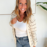 Classic Striped Cotton Cardigan