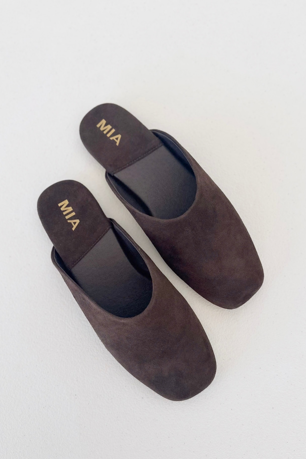 Espresso Suede Slip On Mules