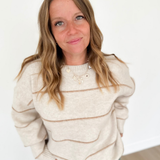 Oatmeal Knit Thin Stripe Rust Sweater