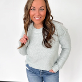 Seam Detail Crewneck Knit Sweater (2 Colors)