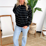 Striped Long Sleeve Drop Shoulder Pullover (2 colors)