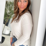 Oatmeal Soft Brush Long Sleeve Top